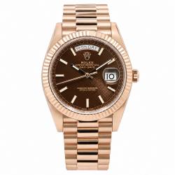 Rolex Day-Date 40MM 228235 18K Rose Gold Chocolate Dial Watch